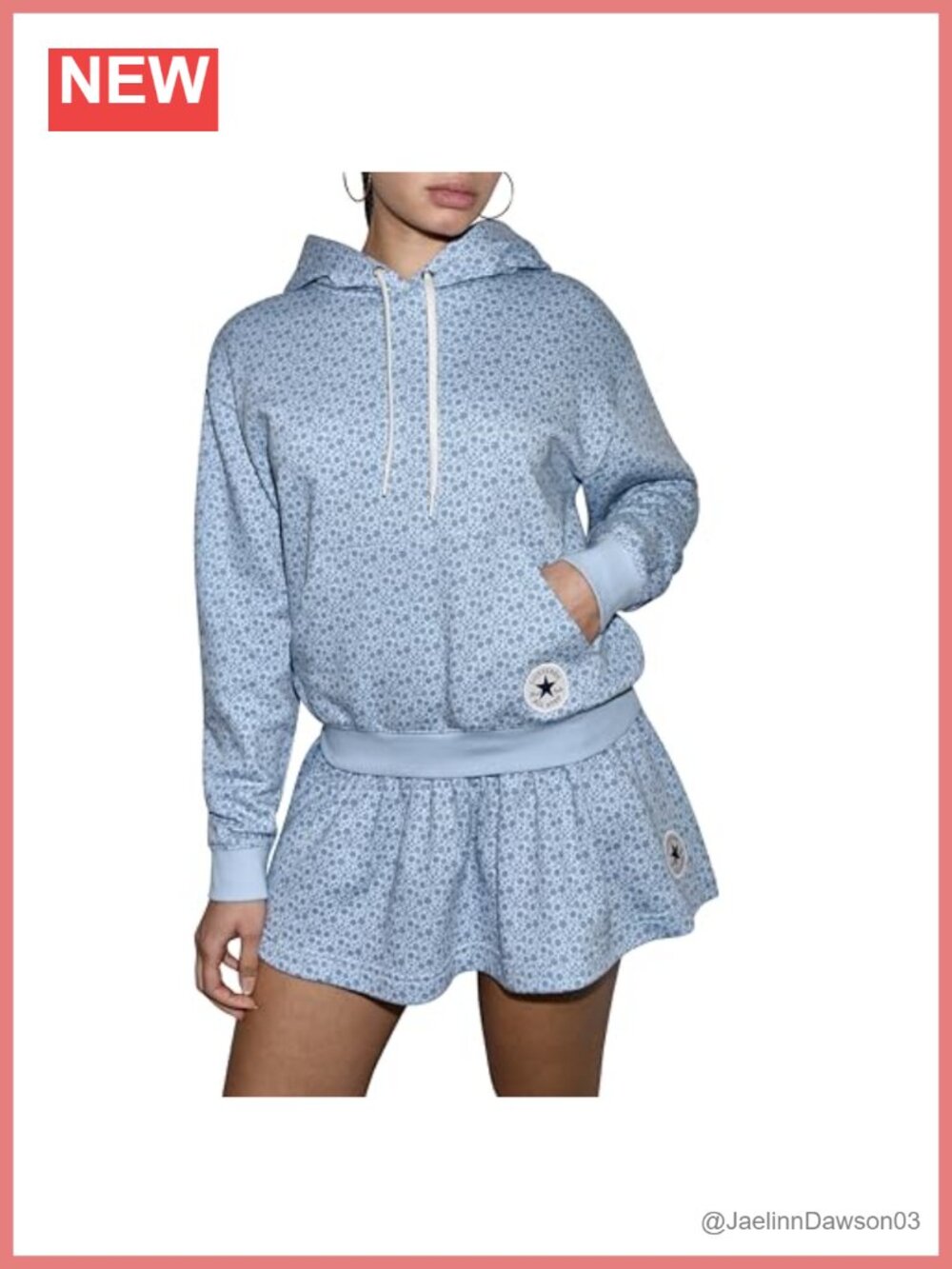 Chuck Floral Hoodie Women's Casual Sweatshirt Pullover Top